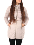 YES-ZEE D Cappotto donna trapuntato con finto gilet staccabile beige