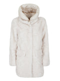 YES-ZEE D Cappotto lungo con ecopelliccia beige