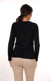 YES-ZEE D T-shirt basic manica lunga girocollo nero