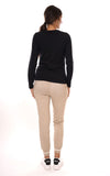 YES-ZEE D T-shirt basic manica lunga girocollo nero
