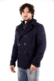 YES-ZEE U Cappotto corto doppiopetto BLUNAVY