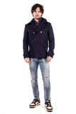 YES-ZEE U Cappotto corto doppiopetto BLUNAVY