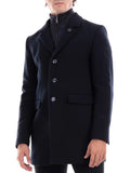 YES-ZEE U Cappotto con finto gilet BLUNAVY