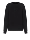 AX ARMANI D Felpa girocollo con logo in tinta nero