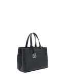 AX ARMANI D Shopping bag con loghi in rilievo nero