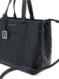 AX ARMANI D Shopping bag con loghi in rilievo nero