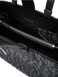 AX ARMANI D Shopping bag con loghi in rilievo nero