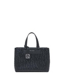 AX ARMANI D Shopping bag con loghi in rilievo nero