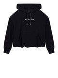 AX ARMANI D Felpa con cappuccio crop nero