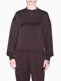 AX ARMANI D Felpa con scritta in paillettes MORO