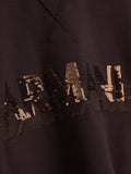 AX ARMANI D Felpa con scritta in paillettes MORO