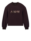 AX ARMANI D Felpa con scritta in paillettes MORO