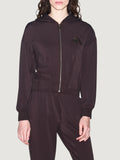 AX ARMANI D Felpa zip e cappuccio logo MORO