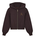 AX ARMANI D Felpa zip e cappuccio logo MORO