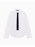 AX ARMANI D Camicia basic con finta cravatta bianco