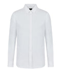 AX ARMANI U Camicia in satin di cotone slim fit bianco