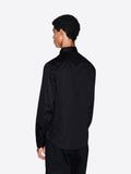 AX ARMANI U Camicia in satin di cotone slim fit nero
