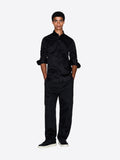 AX ARMANI U Camicia in satin di cotone slim fit nero
