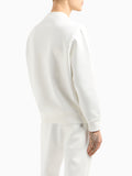 AX ARMANI U Felpa girocollo con logo centrale bianco