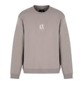 AX ARMANI U Felpa girocollo con logo centrale tortora