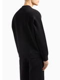 AX ARMANI U Felpa girocollo con logo centrale nero
