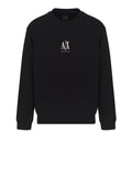 AX ARMANI U Felpa girocollo con logo centrale nero