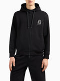 AX ARMANI U Felpa con zip e cappuccio nero