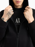 AX ARMANI U Felpa con zip e cappuccio nero