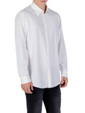 AX ARMANI U Camicia in cotone jacquard essential bianco