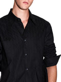 AX ARMANI U Camicia in cotone jacquard essential nero