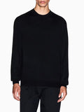 AX ARMANI U Maglioncino girocollo basic in msto lana nero