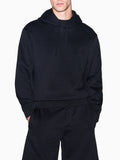 AX ARMANI U Felpa con cappuccio con ricamo logo nero