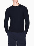 AX ARMANI U Pullover in viscosa lavorata BLU SCURO