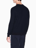 AX ARMANI U Pullover in viscosa lavorata BLU SCURO
