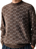 AX ARMANI U Pullover logato tabacco