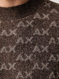 AX ARMANI U Pullover logato tabacco