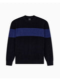 AX ARMANI U Maglioncino girocollo con barra centrale NERO/BLU