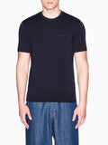 AX ARMANI U T-shirt basic piccolo logo BLU SCURO