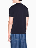 AX ARMANI U T-shirt basic piccolo logo BLU SCURO