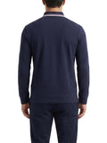 ARMANI EXCHANGE Polo manica lunga logo e profili contrasto BLU SCURO