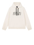 AX ARMANI U Felpa con cappuccio e scritta bianco