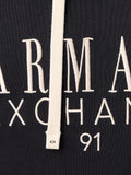 AX ARMANI U Felpa cappuccio maxi logo BLU SCURO