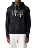 AX ARMANI U Felpa cappuccio maxi logo BLU SCURO