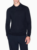 AX ARMANI U Polo in maglia manica lunga BLU SCURO