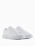 AX ARMANI U Sneakers in pelle suola alta bianco