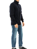 BARBOUR U Cardigan bottoni essential patch con zip NAVY