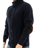 BARBOUR U Cardigan bottoni essential patch con zip NAVY