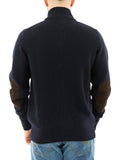 BARBOUR U Cardigan bottoni essential patch con zip NAVY