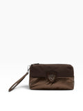 BLAUER ACC D Pochette in tessuto tecnico logo strass MARRONE SCURO