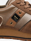 BLAUER CAL D Sneakers dettaglio laminato cognac